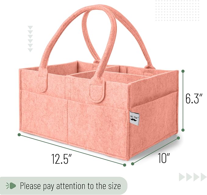 Mr. Pen- Baby Diaper Caddy Organizer, Coral | Nursery Storage Bin and Car - Image 2