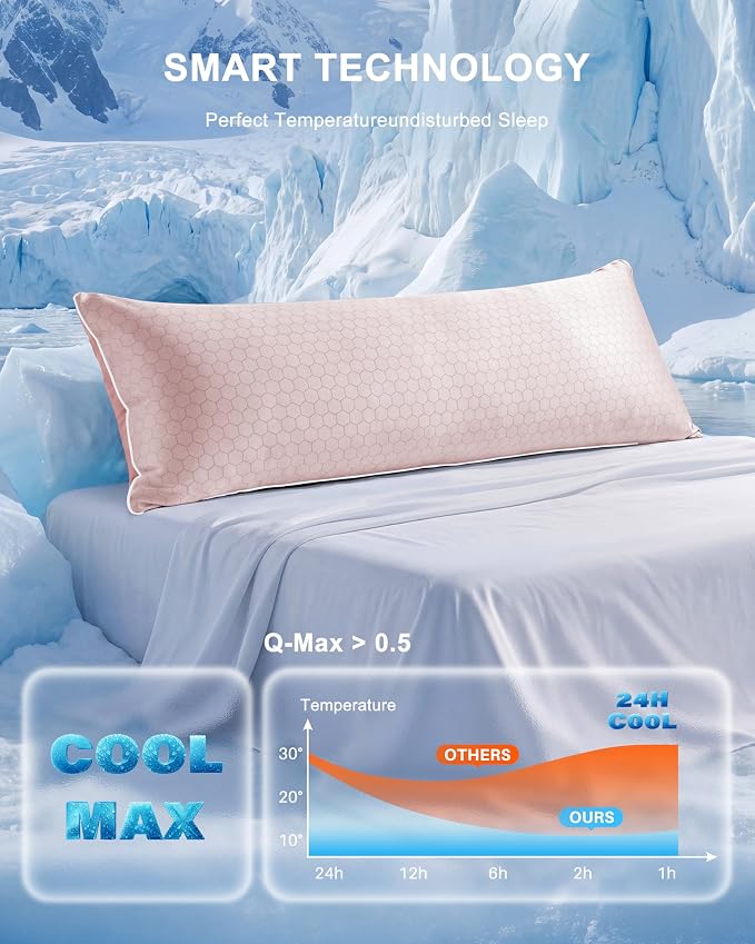 YZ HOME Cooling Body Pillow for Adults, Cold Touch Fabric | Body Pillow for - Image 2