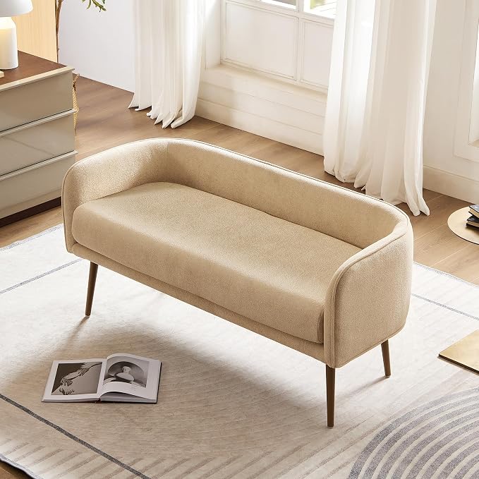 Bedroom Bench with Low Back, Inside Metal Frame - Image 6