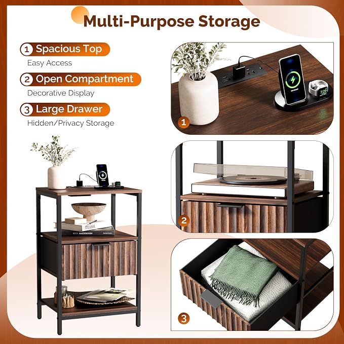 VINGLI Nightstands Set of 2 - Image 8