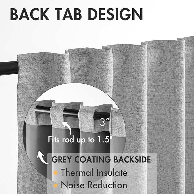 MIULEE 100% Blackout Curtains 84 inches Long Linen Curtains & Drapes - Image 5