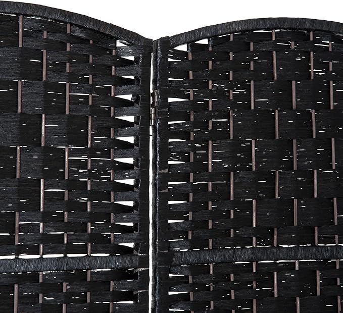 HOMCOM Room Divider 4-Panel, 6FT-Tall Folding Privacy Screen, Hand-Woven Design - Image 6