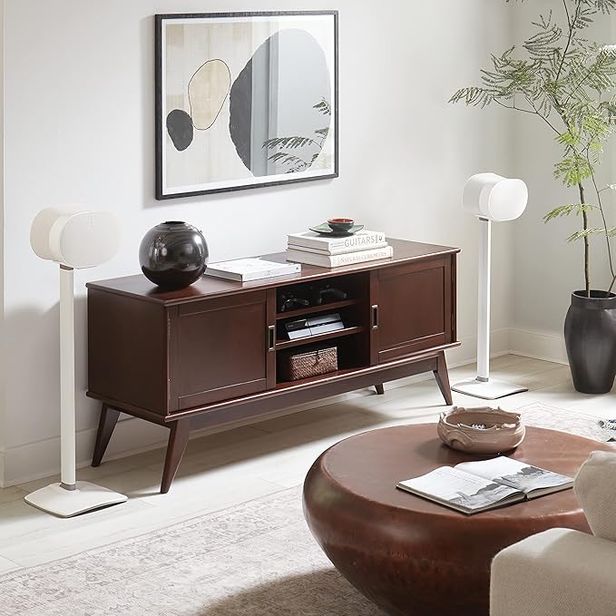 Sanus Wireless Speaker Stands for Sonos ERA 300™ (White) - Pair, Perfect Stand Setup for Easy and Secure Mounting of New Sonos Era 300™ Speakers - OSSE32-W2