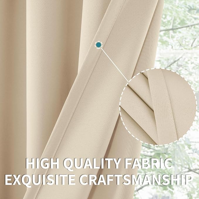 BGment Champagne Blackout Curtains 63 Inches Length - Image 6