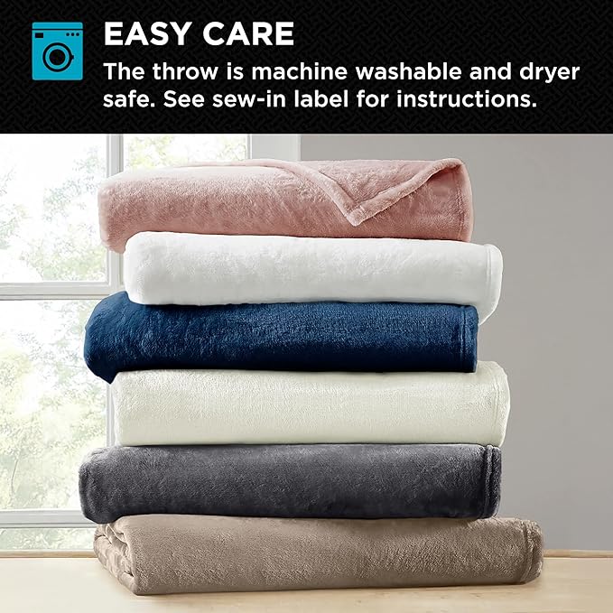 Brookstone Nap Plush Throw Blanket for Couch | Warm & Super Soft Blanket with Unmatched Heavy, Dense, and Ultra-Comfy Throw | Luxurious Drape, Cozying Up on a Sofa, Chair | Silver
