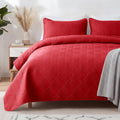 Whale Flotilla Extra Soft King Quilt Bedding Set, Lightweight Bedspreads | Red by WHALEFLOTILLA