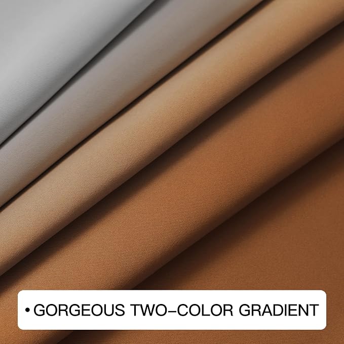 COSVIYA Grommet Blackout Ombre Burnt Orange Curtains W52 x L84 Inch | Gradient - Image 6