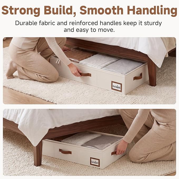 StorageWorks 6 Inch Low Profile Under Bed Storage Containers - Image 4