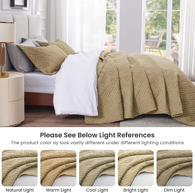 Love's cabin Quilts for Full Bed Camel Bedspreads Bedding Set - Image 6