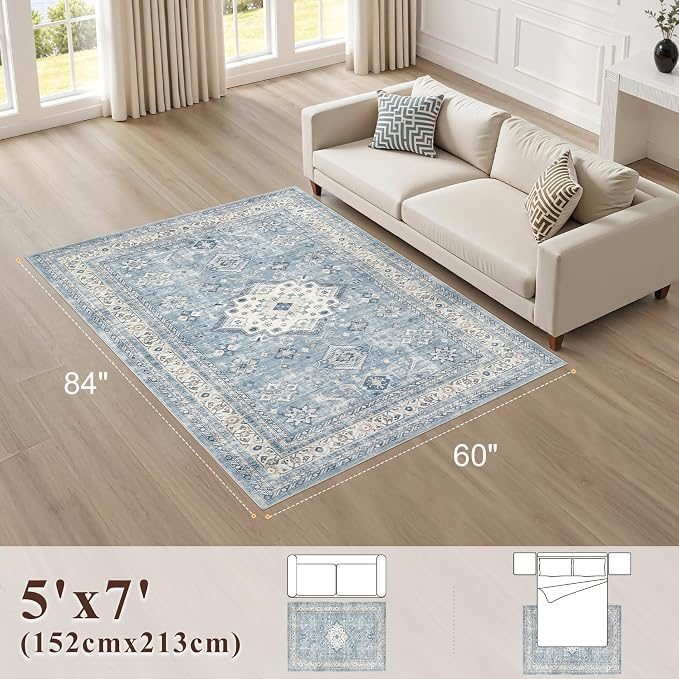 cotiled 5x7 Area Rug for Living Room, Traditional, Dining Room, and Home Office - Image 2