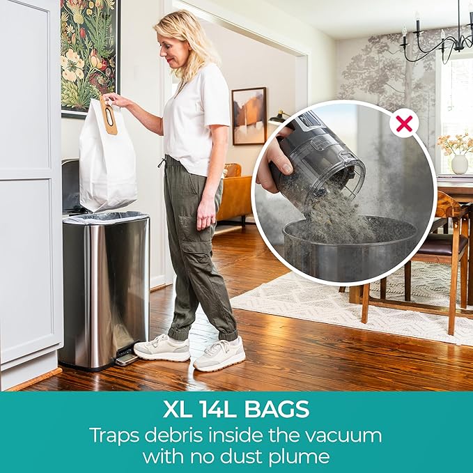 Kenmore BU1001 B200 Series Commercial Grade Vacuum Cleaner Lightweight 14L Capacity Bagged Upright Vac with LED Headlight and 2-Speed Setting Powerful Suction for Pets, Carpets & Hard Floor