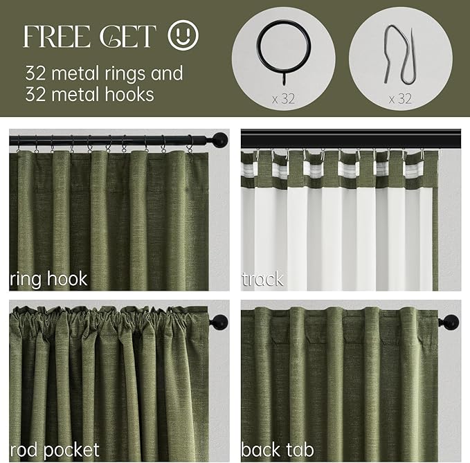 Long Blackout Curtains 108 Inch Long 2 Panels, Noise Reducing Spring Blackout - Image 5