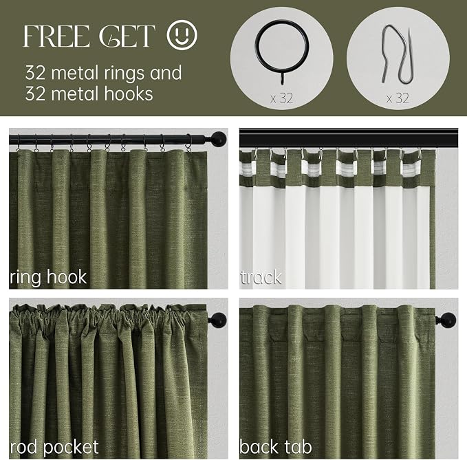 Topfinel Long Curtains for Living Room Custom 105 Inch, Sun Blocking Elegant - Image 5