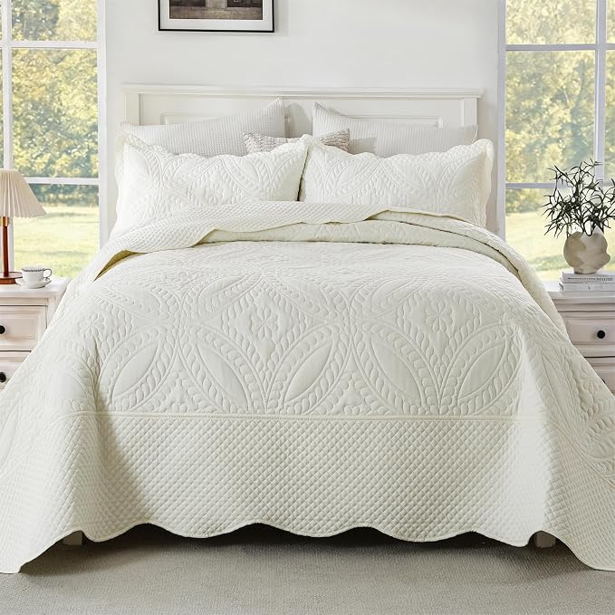 Cmfshape Oversize King Bedspread 114"x102", 3 Pieces California King Size Quilt - Image 8