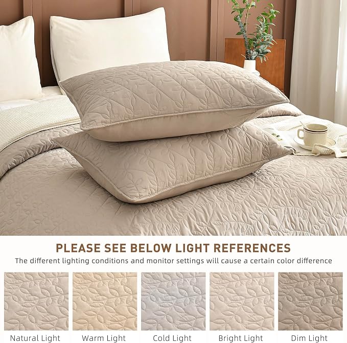 Lady Ann Oversized King Bedspreads 128x120, Extra Large 3 Pieces Leaves Print - Image 9