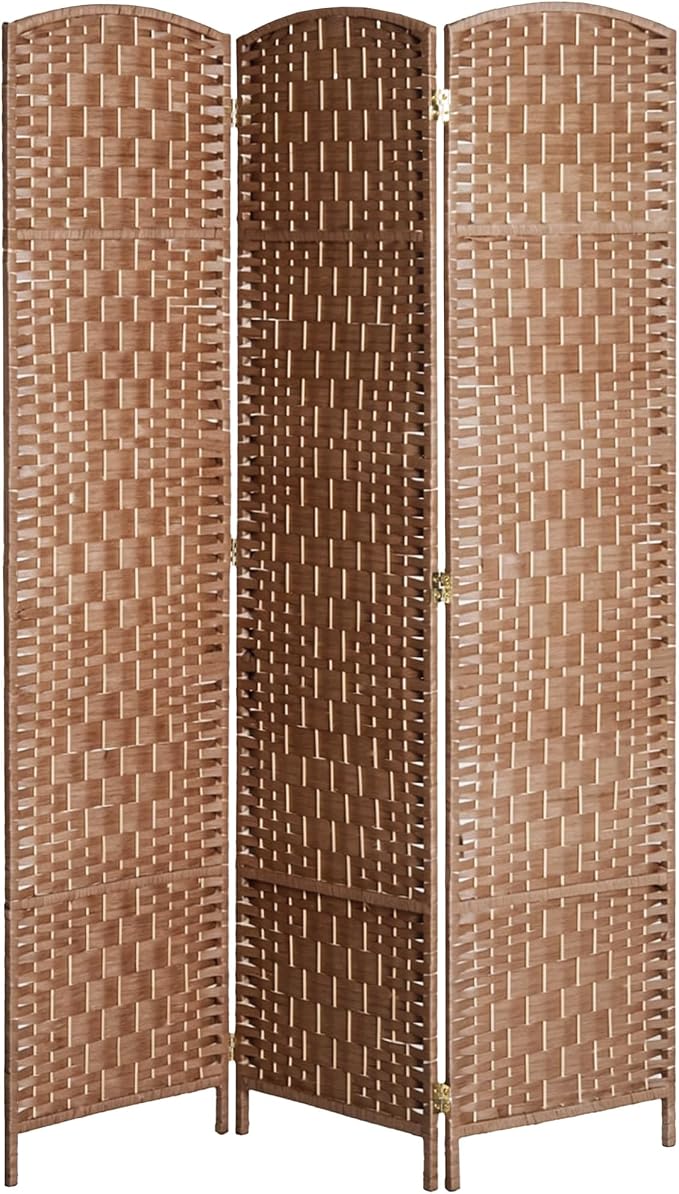 HOMCOM Room Divider 3-Panel, 6FT-Tall Folding Privacy Screen, Natural | by HOMCOM