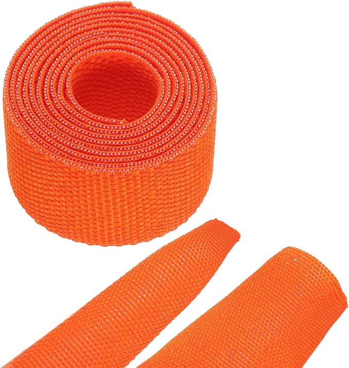 MECCANIXITY Braided Cable Sleeves Heat Shrinkable Fabric Sleeving, 5/8" 3ft Orange 2:1 Ratio Heat Shrinkable Cord Protector for Harness Cable, Network Cable Protection, Cable Management
