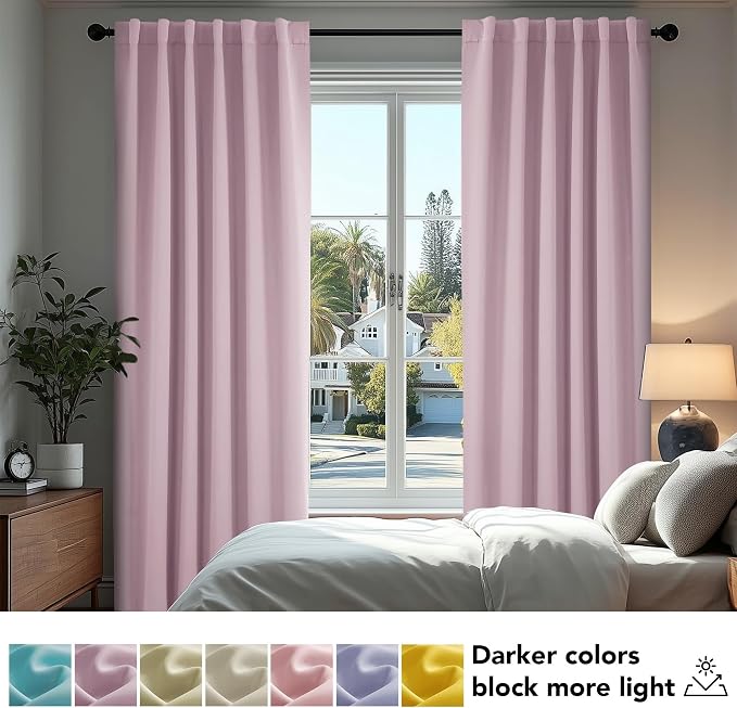 Deconovo Blackout Curtains for Bedroom, Living Room Curtains 63 Inches Long | - Image 5
