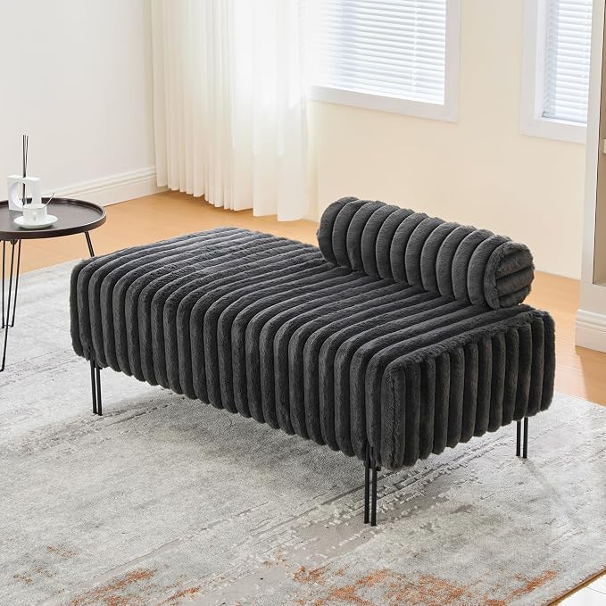 KEIKI 49.6" Upholstered Sofa End of Bed Bench Ottoman Footrest, Mini Loveseat - Image 4