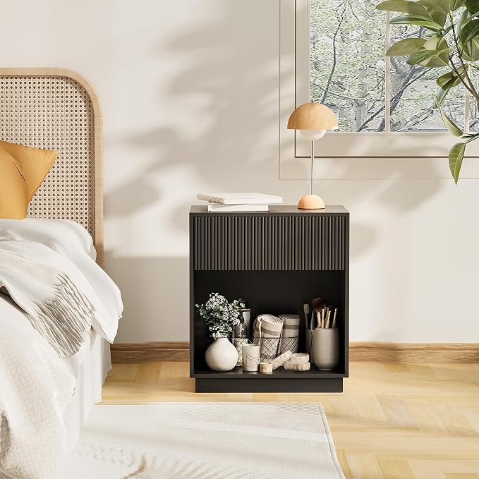 Fluted Nightstands Set of 2, Modern Bedside Table - Image 6