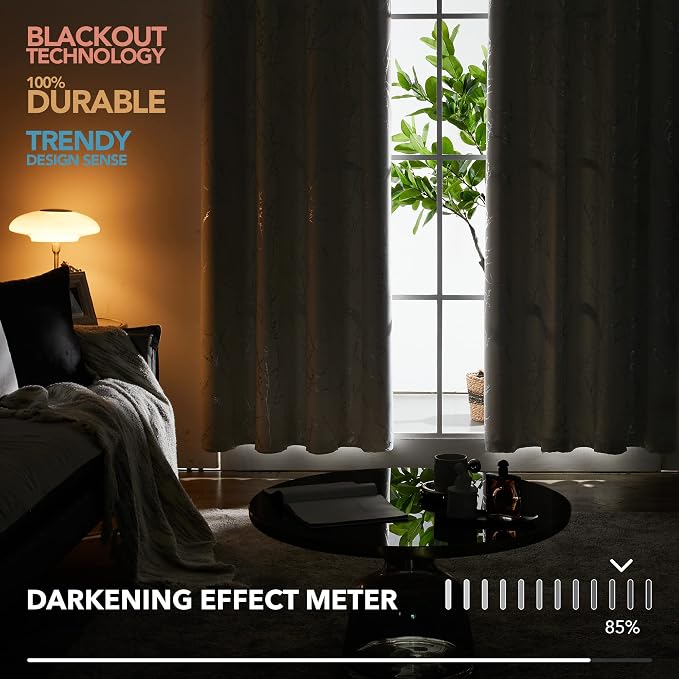 Deconovo White Curtains, Room Darkening Curtain, Thermal Insulated & Noise - Image 5