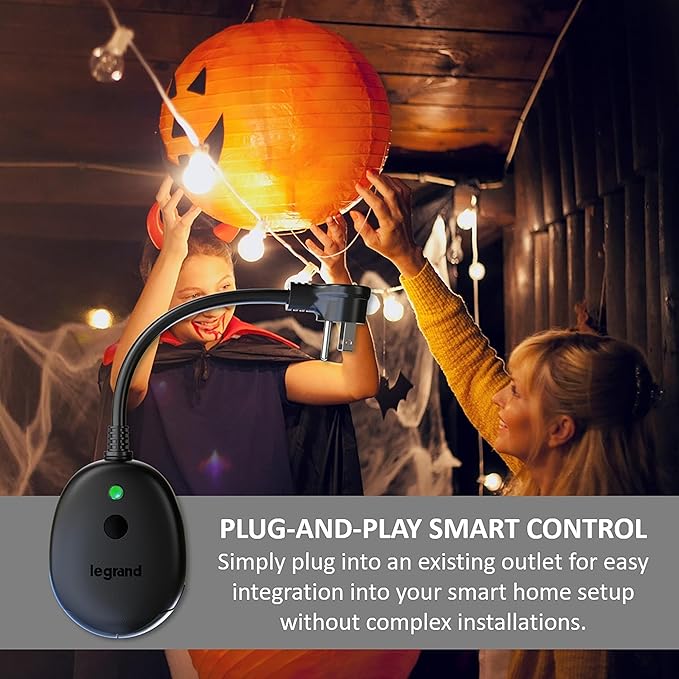 Legrand Wi-Fi Outdoor Dual Output Matter Smart Plug, Effortless Setup, Enhanced Compatibility with Apple HomeKit, Google Home, Alexa & SmartThings, Matter Smart Home, Pack of 1 WWMP31
