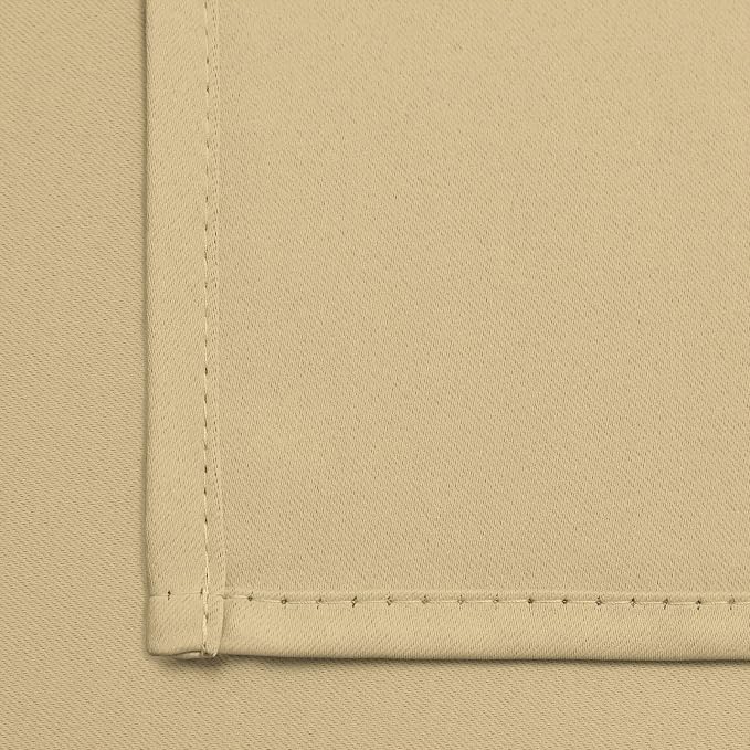 Yakamok Blackout Curtains 38x54 inch Beige Thermal Drapes-Bedroom | 2 panels - Image 6