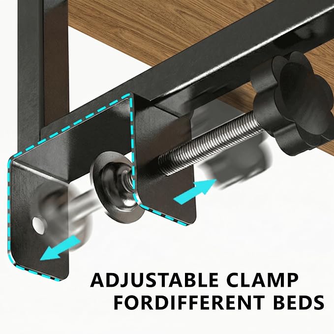 Bedside Shelf for Dorm Room Bunk Bed 2-Tier Clip-On Nightstand | - Image 7