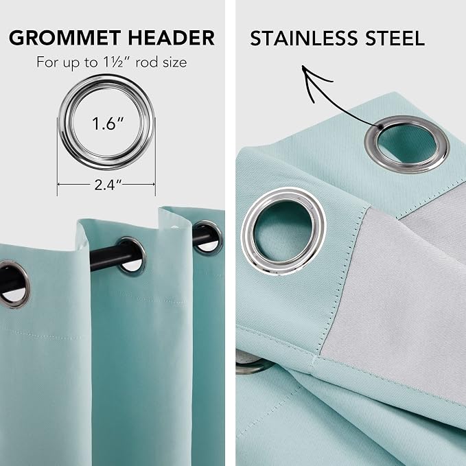 Deconovo Sky Blue Blackout Curtains - Image 6