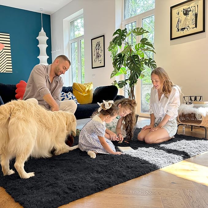 OLANLY 3x5 Machine Washable Small Bedside Rug, Soft Fluffy Shaggy Rugs - Image 7