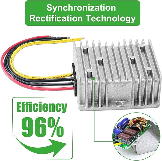 DC 36V/48V Step Down to 12V 20A 240W Buck Converter Regulator Power Supply Module Buck Transformer, Waterproof Voltage Reducer for Golf Cart, forklifts Car
