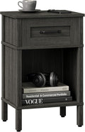 Farmhouse Nightstands with Drawer, Small Wooden Side Table, Modern Bedroom by Unknown