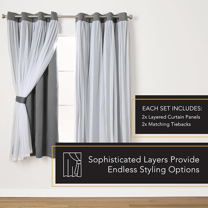 TOWN & COUNTRY LUXE Talia Double Layer Indoor Curtains, Sheer and Room - Image 11
