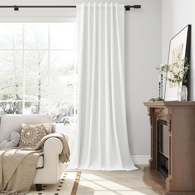 Off White Linen 100% Blackout Curtains - Image 4