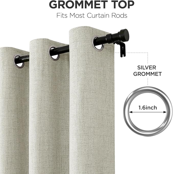 Joydeco Blackout Room Divider Curtains, Extra Wide Light Beige Sliding Door - Image 5