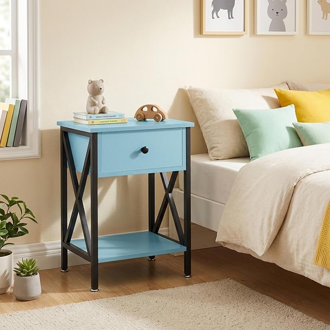 VECELO Nightstand, Modern Bedside End Table, Night Stand - Image 5
