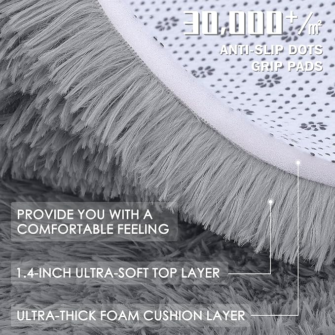 OLANLY Area Rugs for Living Room Bedroom, Machine Washable 4x5.9 ft Soft Fluffy - Image 8