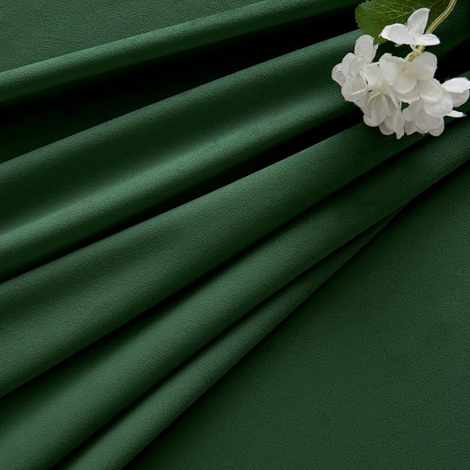 MIULEE Velvet Curtains 50W x 96L 2 Panels Hunter Green Blackout Curtains | - Image 7