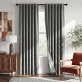 RYB HOME Grey 100% Blackout Linen Curtains 78 Inch Long by RYBHOME