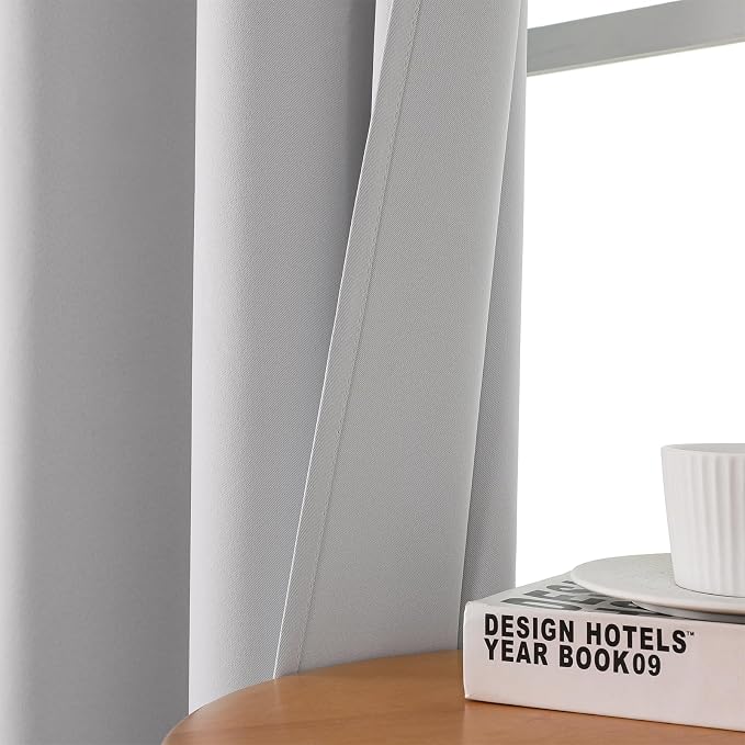 CUCRAF Grayish White Blackout Curtains 72 inch Length 2 Panels Set, Room - Image 7