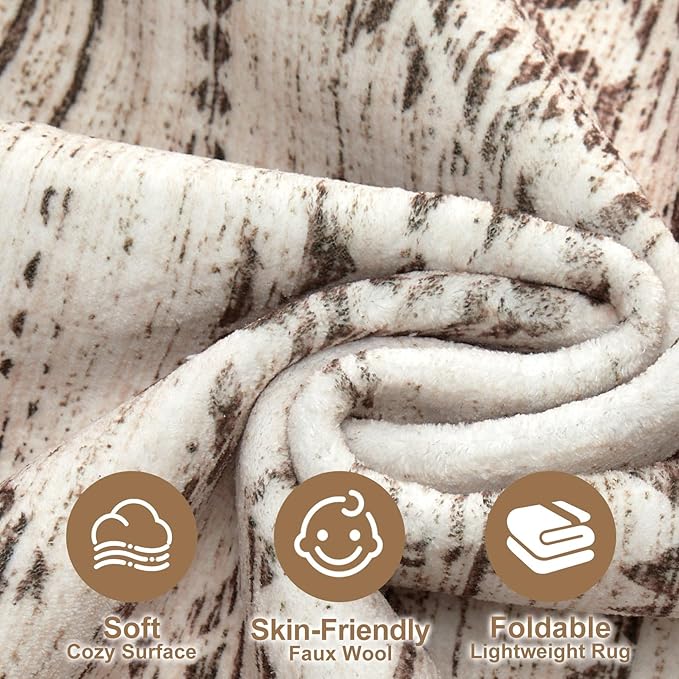 Nakagishi Boho 7x9 Area Rug Living Room Rugs Machine Washable Dark Brown | Soft - Image 4