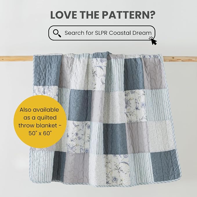 SLPR - Coastal Dream Cotton Quilt Set, Patchwork Bedding, Twin - Image 8