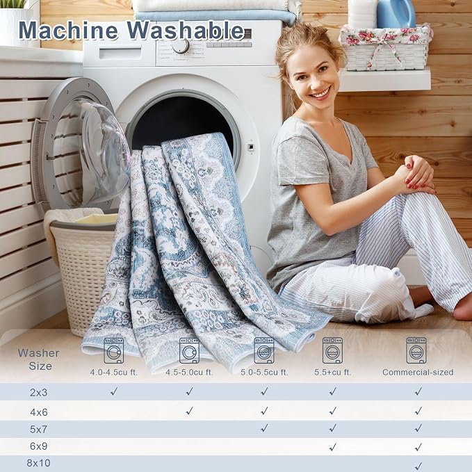 Macgace Washable Vintage Small Area Rug - Image 7