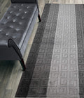 Custom Length Hallway Runner Rug,Slip Resistant,Meander Grey, 26 Inch X 15 feet, Sold and Priced Per Foot