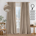 MIULEE 100% Blackout Curtains Linen Curtains 84 Inches Long, Copper Brown | 2 by MIULEE