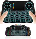 Wireless Mini Keyboard Remote Control Touchpad Mouse Combo Controller with RGB Backlit for Android TV Box Smart TV with OS+USB PC Computer Laptop Window OS HTPC Home Theater PC + USB 2.4GHz Dongle