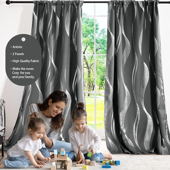 Deconovo Blackout Back Tab Curtains - Image 4