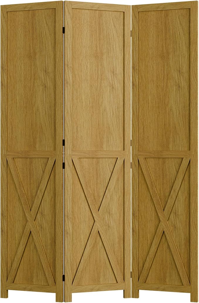Wood Room Divider, 3 Panel 66.9 Inch Privacy Screen, Folding Wall Divider - Image 8