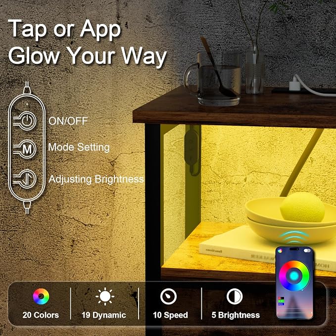 Night Stand, LED Nightstand - Image 7