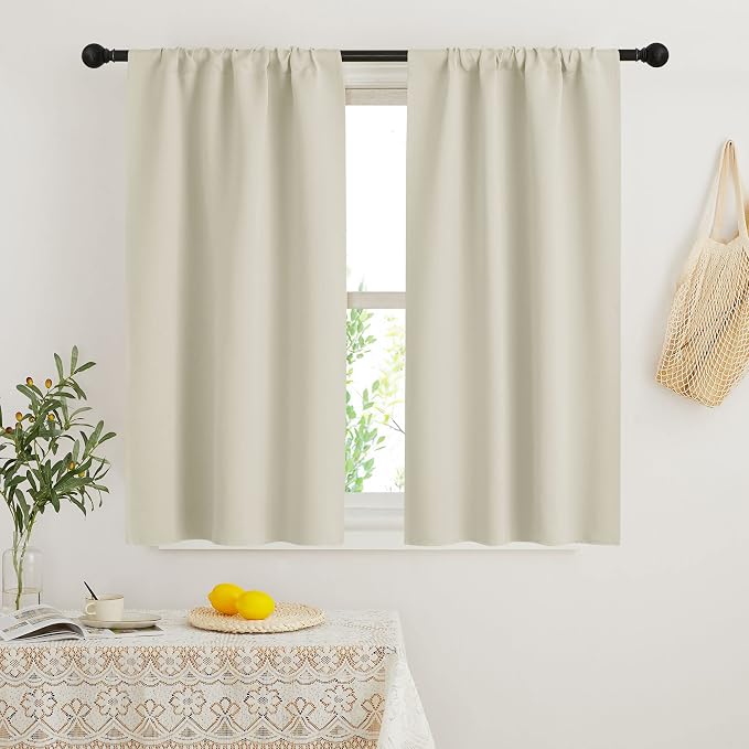 RYB HOME French Door Window Curtain Coverings, Rod Pocket | Thermal Insulated by RYBHOME